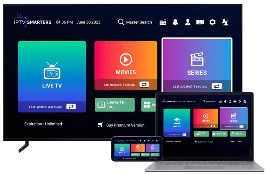 IPTV Meezzy App on TV, Laptop and Smartphone — Live TV, Movies, Series